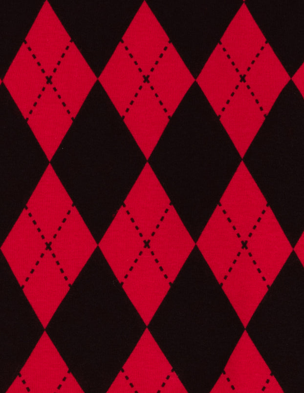 red and black argyle swatch