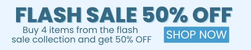 Flash sale! Buy 4 items to get 50% off