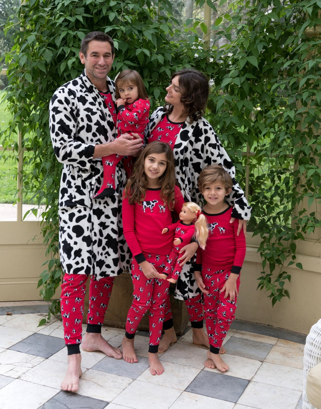 red cow matching family pajamas