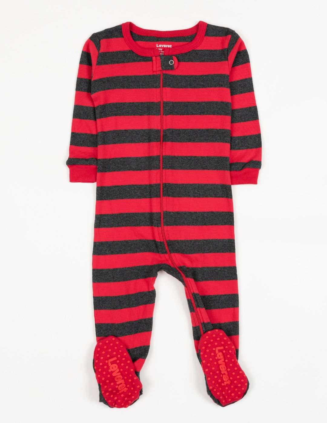 red and grey baby footed pajama