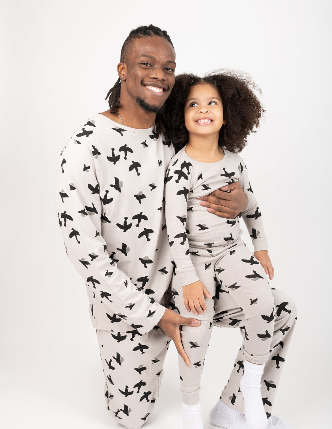 grey bird matching family pajamas