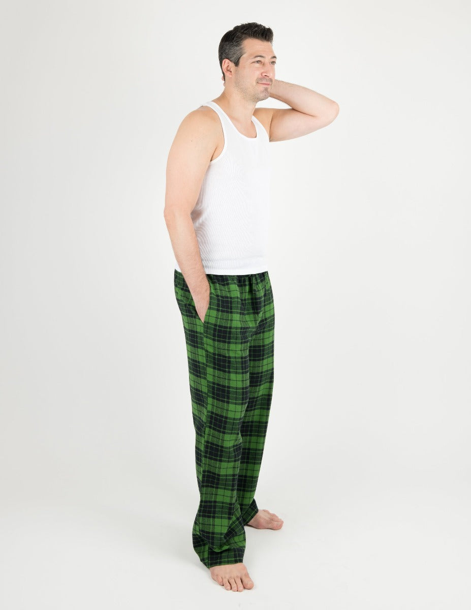 Leveret Men's Black & Green Plaid Flannel Pants – Leveret Clothing