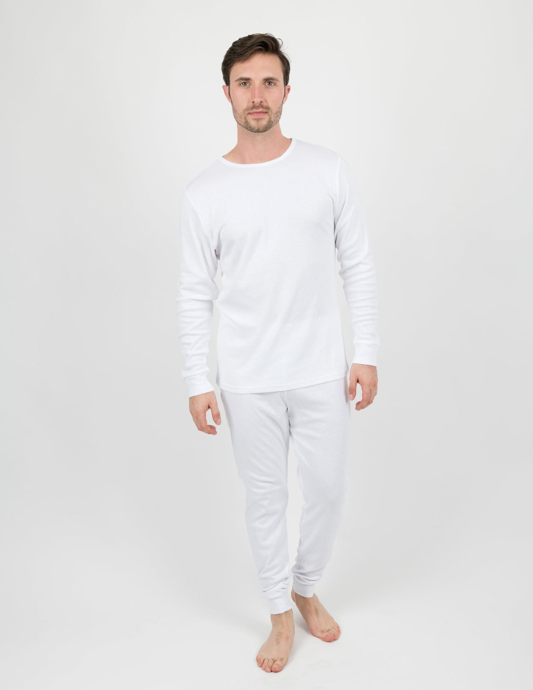 white solid color men's pajamas