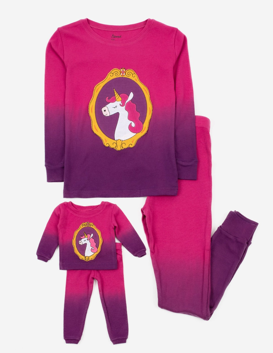 Girl and Doll Matching Ombre Tie Dye Unicorn Pajamas – Leveret Clothing