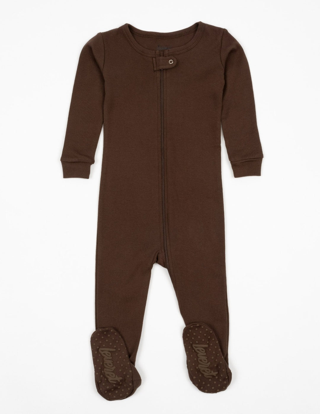 solid color brown baby footed pajama