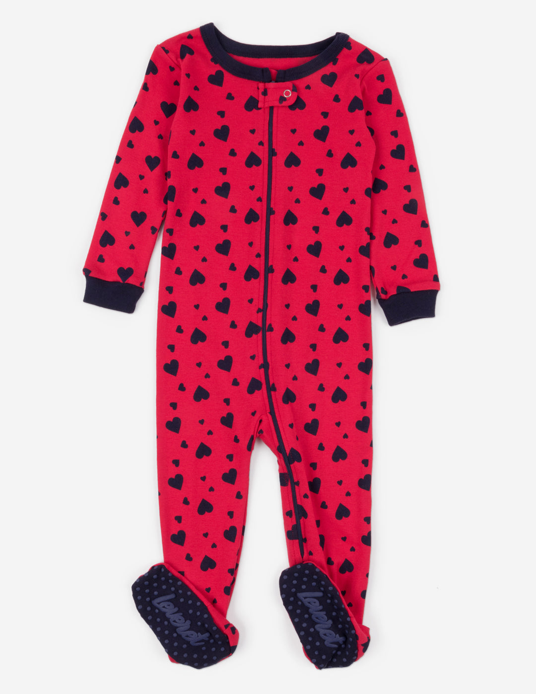baby footed hearts valentine's pajamas