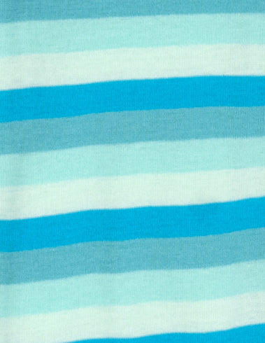 blue striped baby footed cotton pajamas
