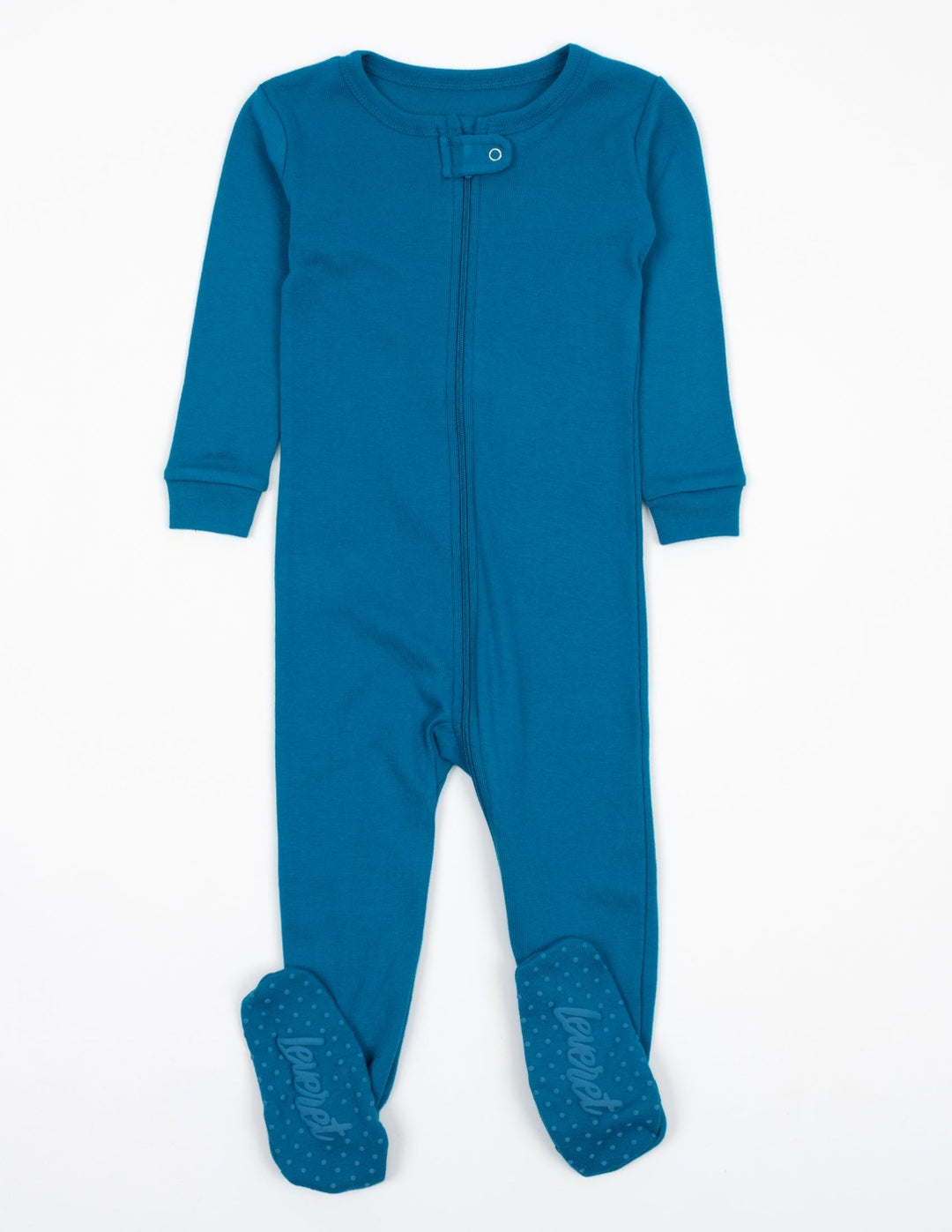 solid color teal blue baby footed pajama