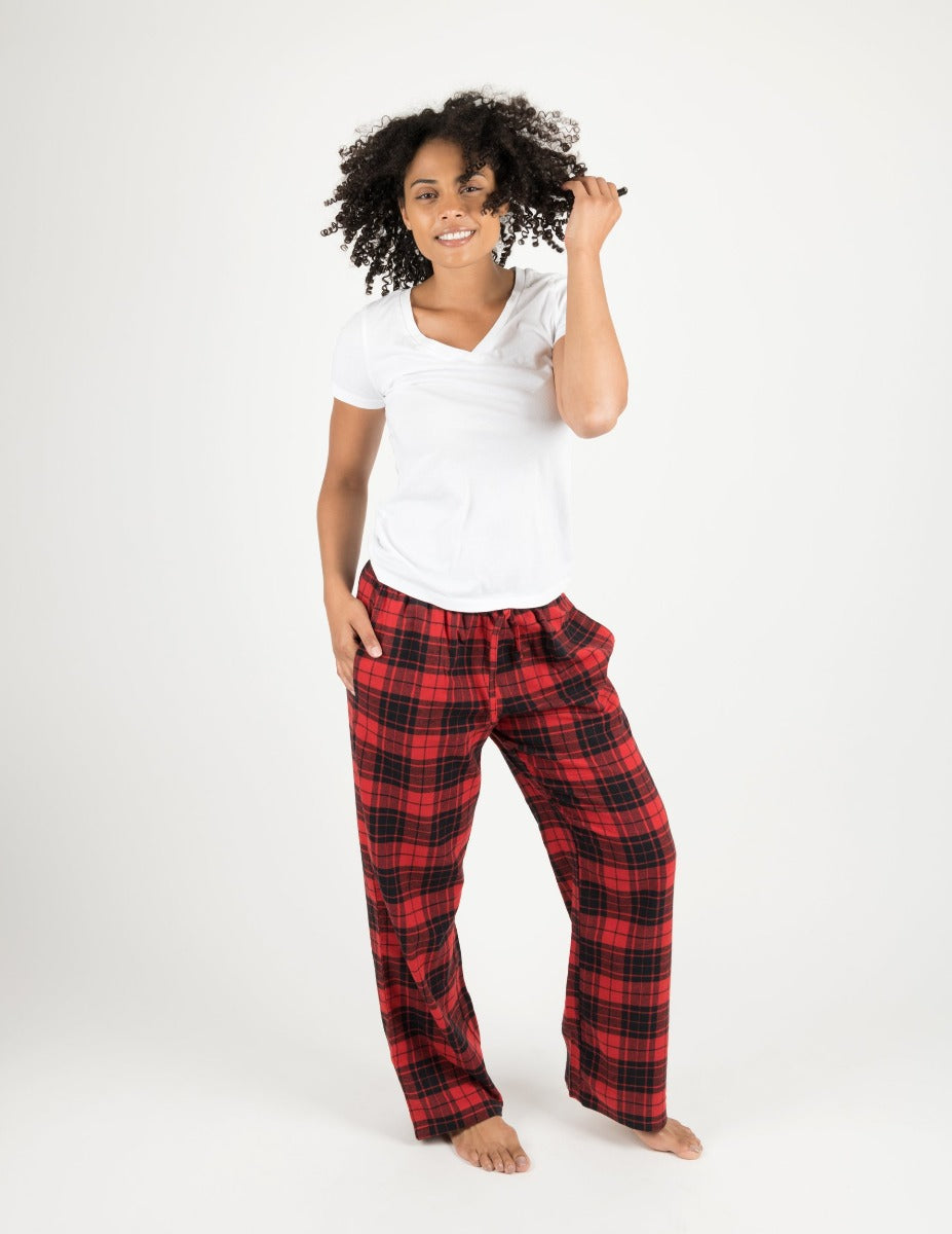 Leveret Women's Red Black Plaid Flannel Pants – Leveret Clothing