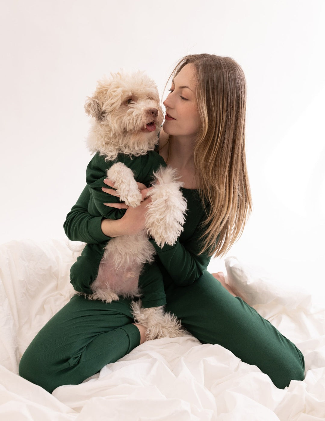 dark green women and dog pajamas
