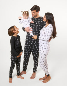 Black & White Skeleton Matching Family Pajama Set
