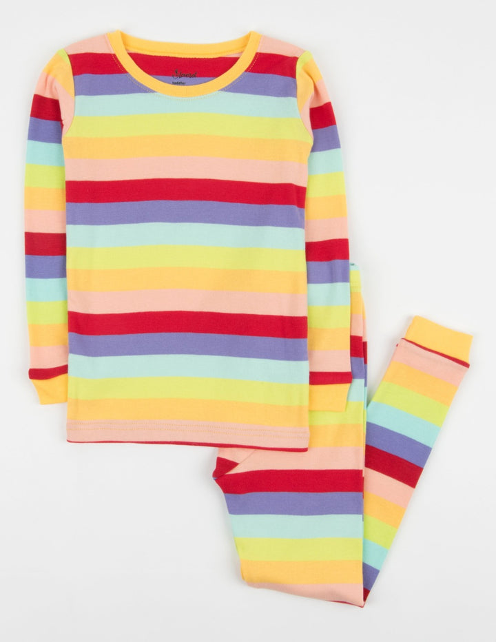 rainbow stripe kids cotton pajama