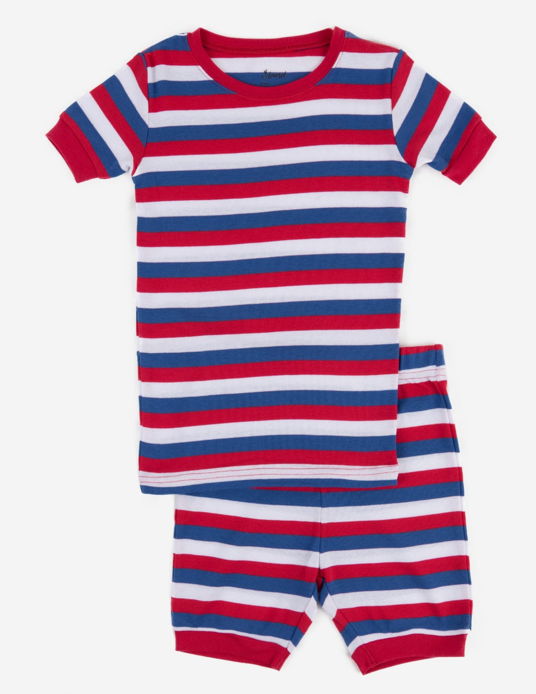 red white and blue shorts striped kids pajamas