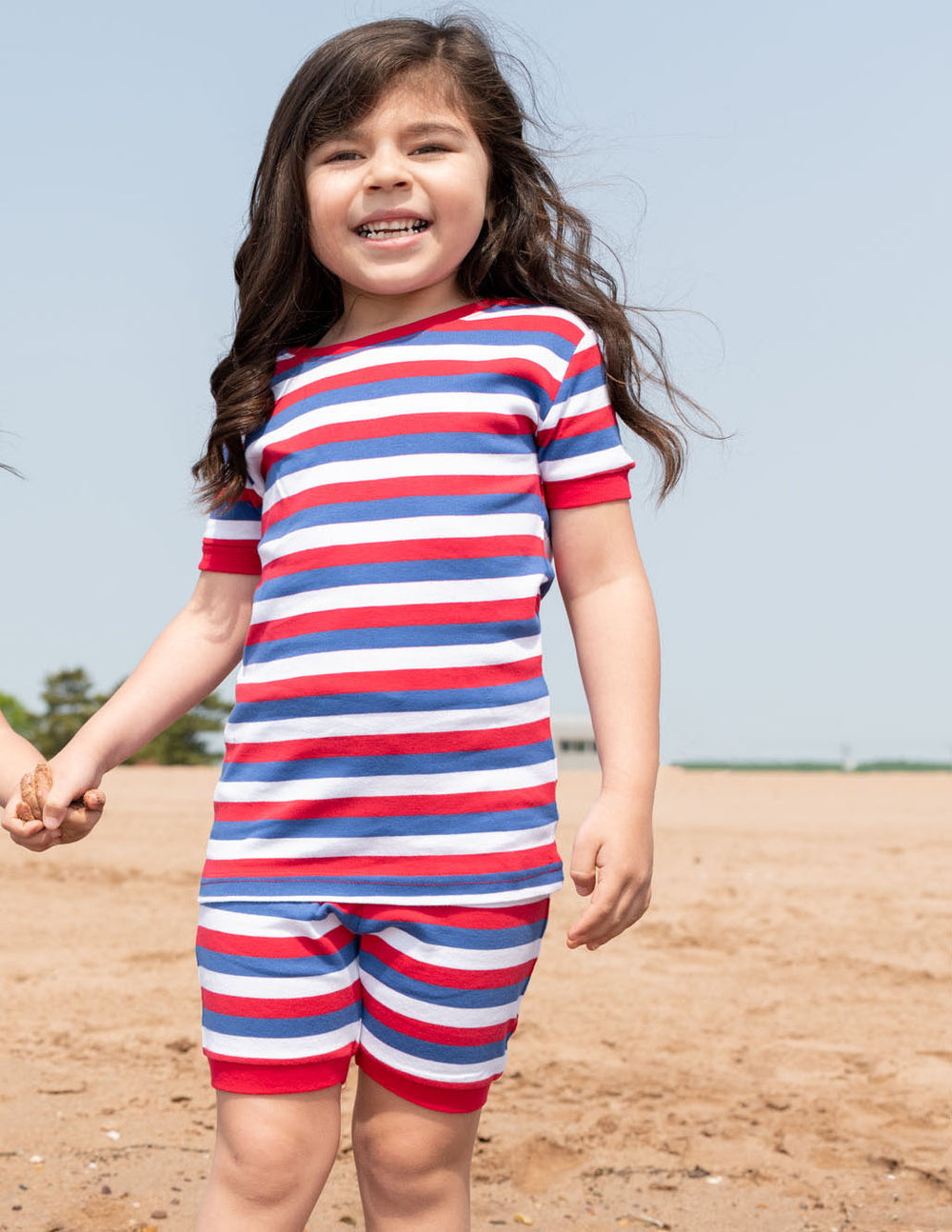 red white blue short sleeve kids pajamas 4th of july