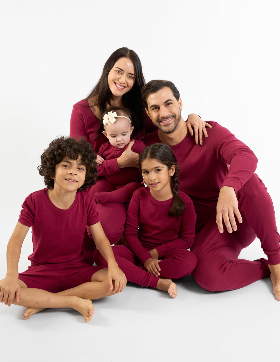 solid color maroon matching family pajamas