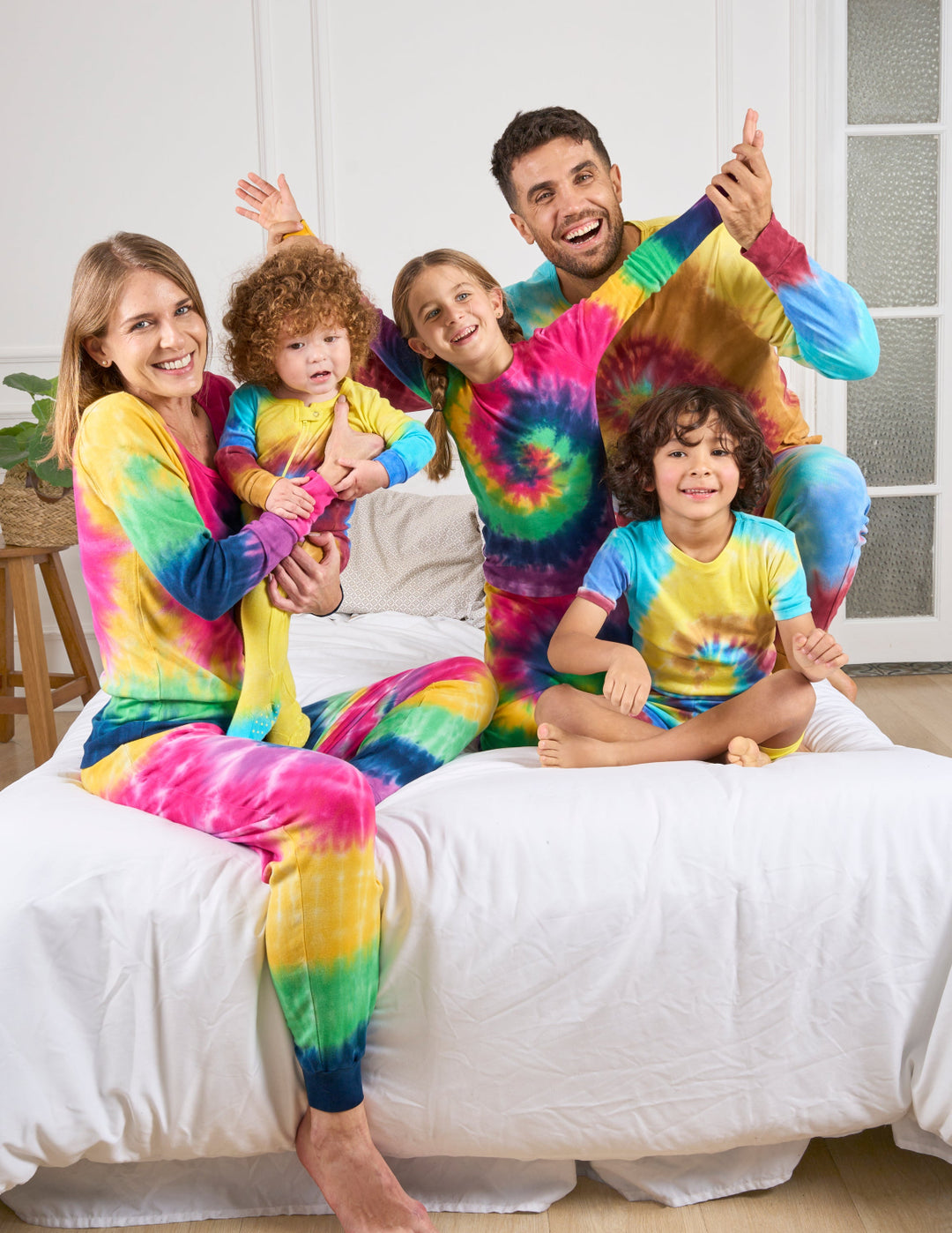 tie dye swirl matching family pajamas