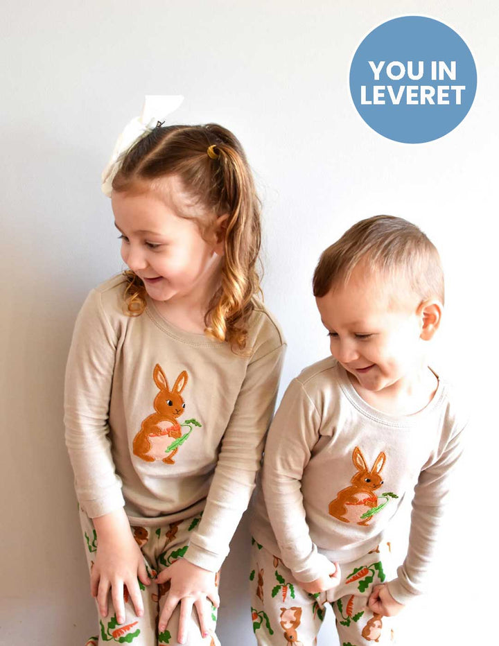 Family Rabbit Pyjamas Beige Bunny Rabbit Cotton Pajamas – Leveret Clothing