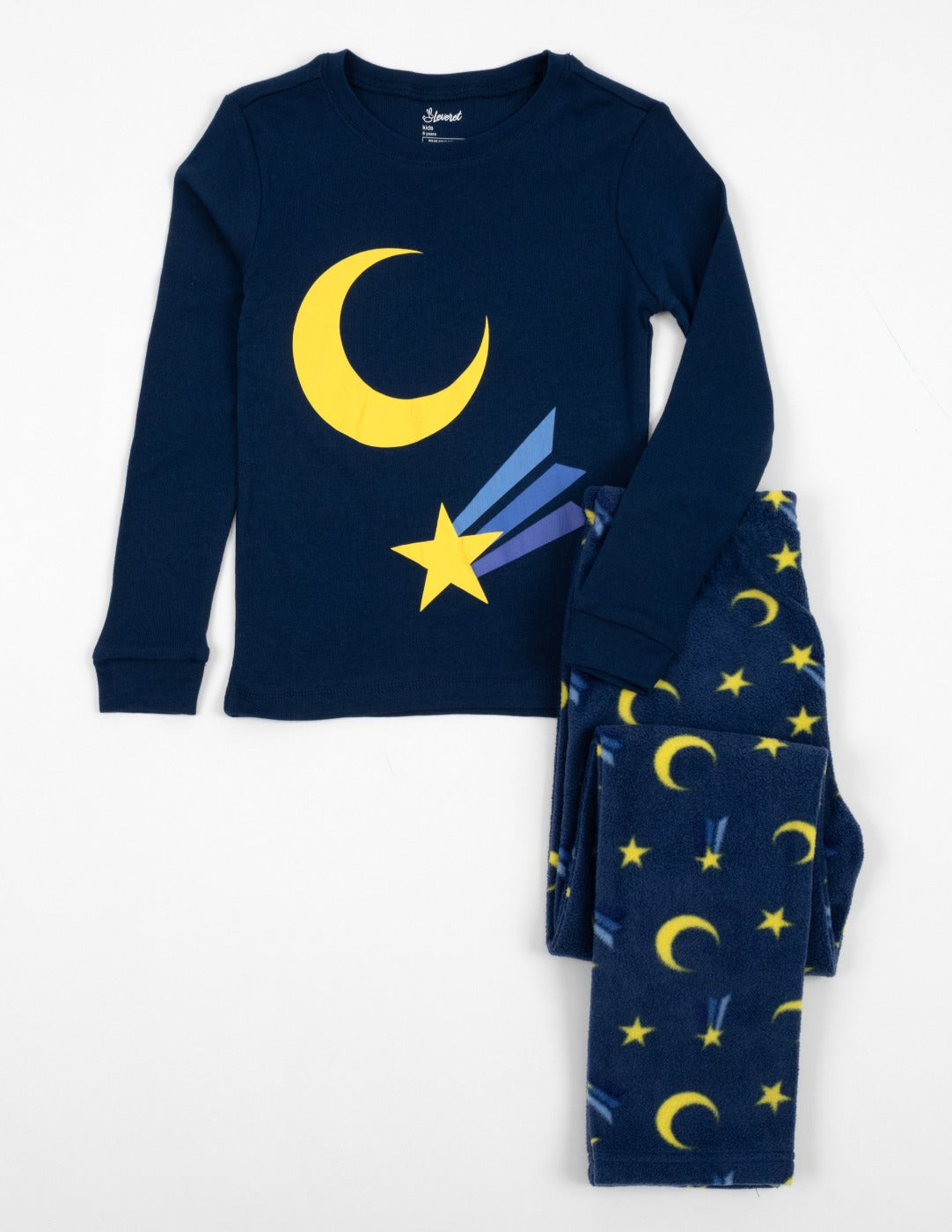 kids fleece moon and stars pajamas