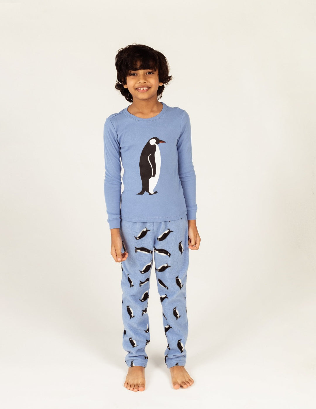 Fleece and cotton kids penguin pajama