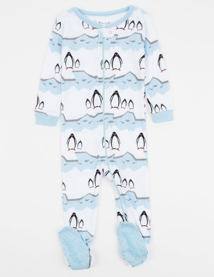 blue penguin baby footed pajama