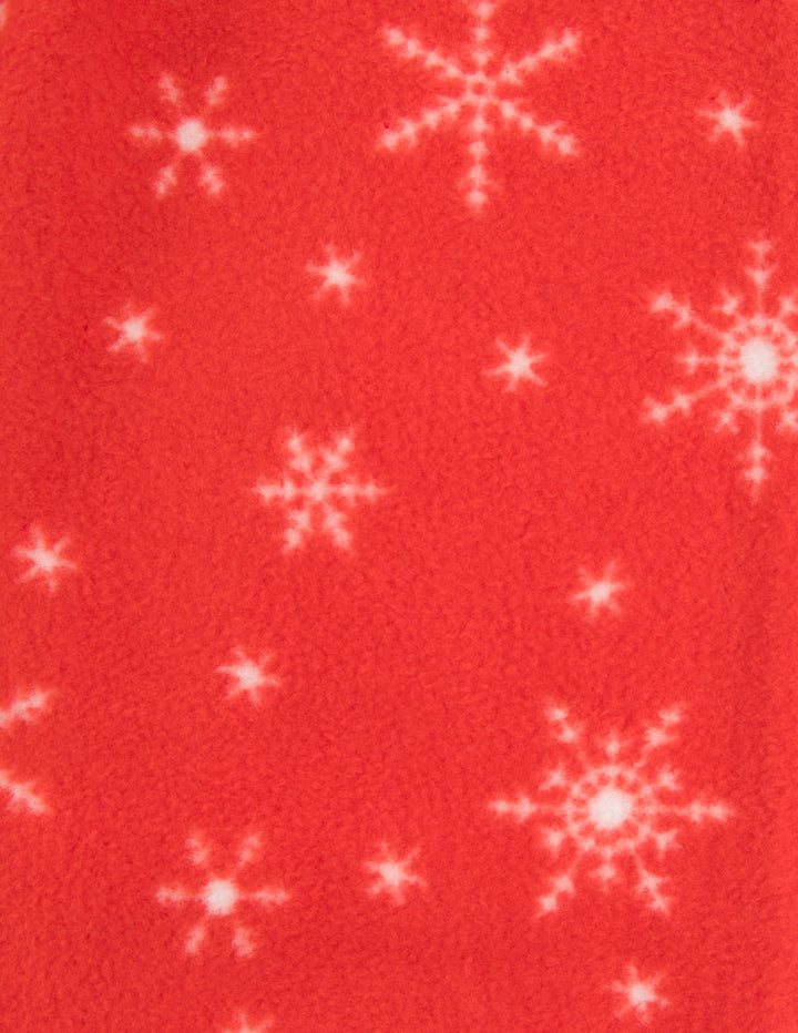 red snowflake womens fleece pants