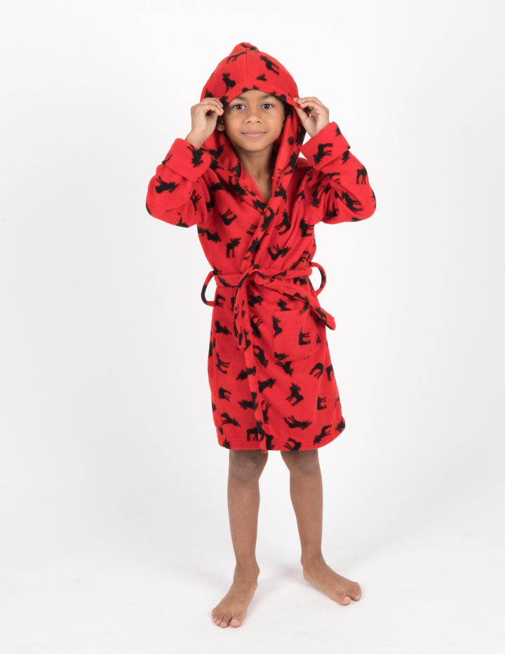 red moose kids fleece robe
