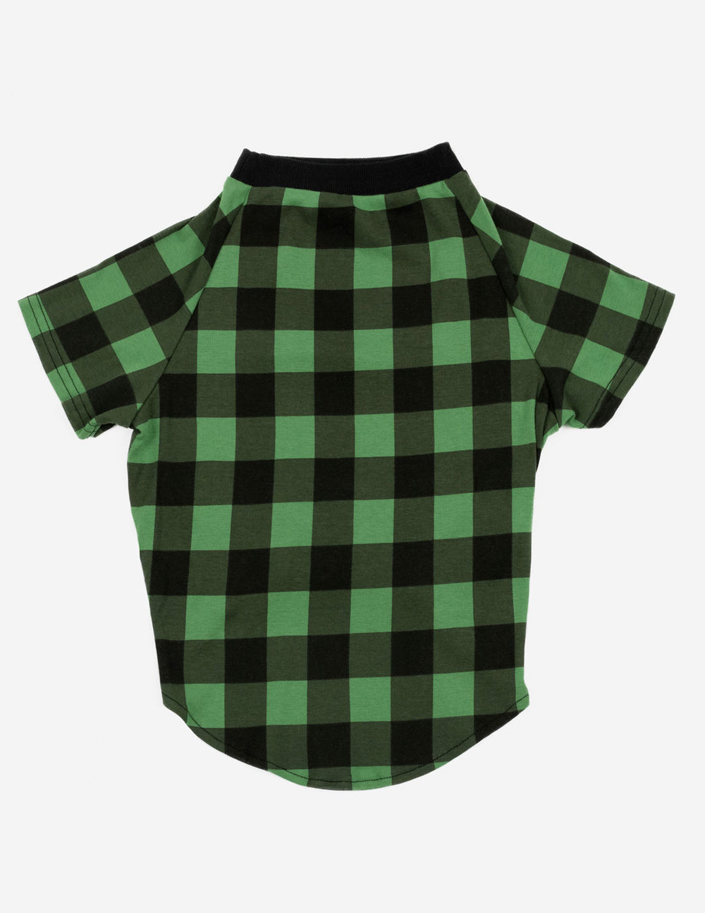 green and black plaid big dog pajama