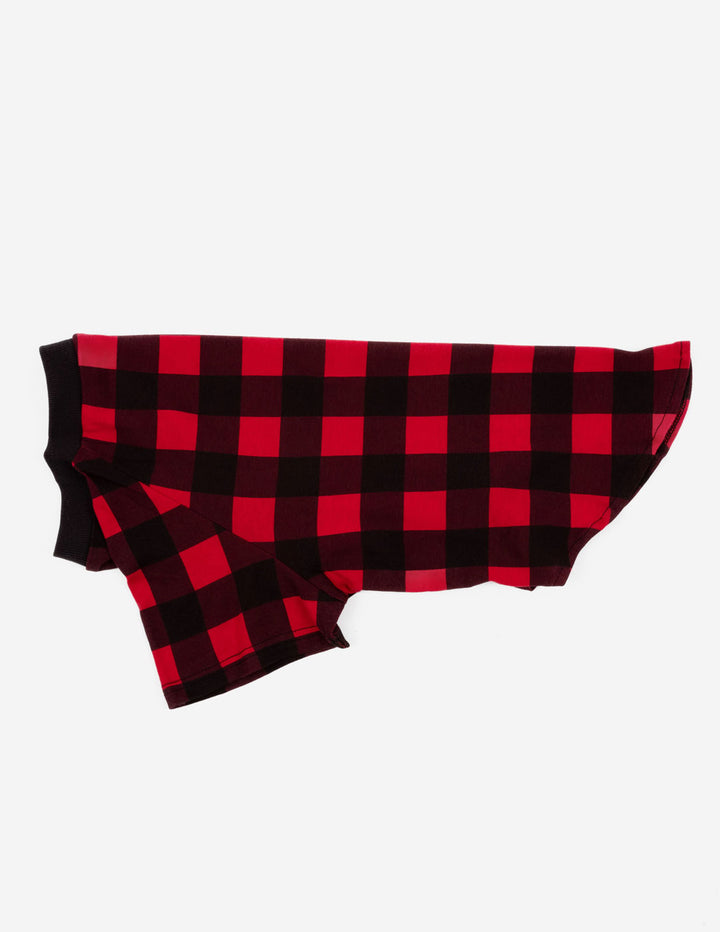 red and black plaid cotton big dog pajamas