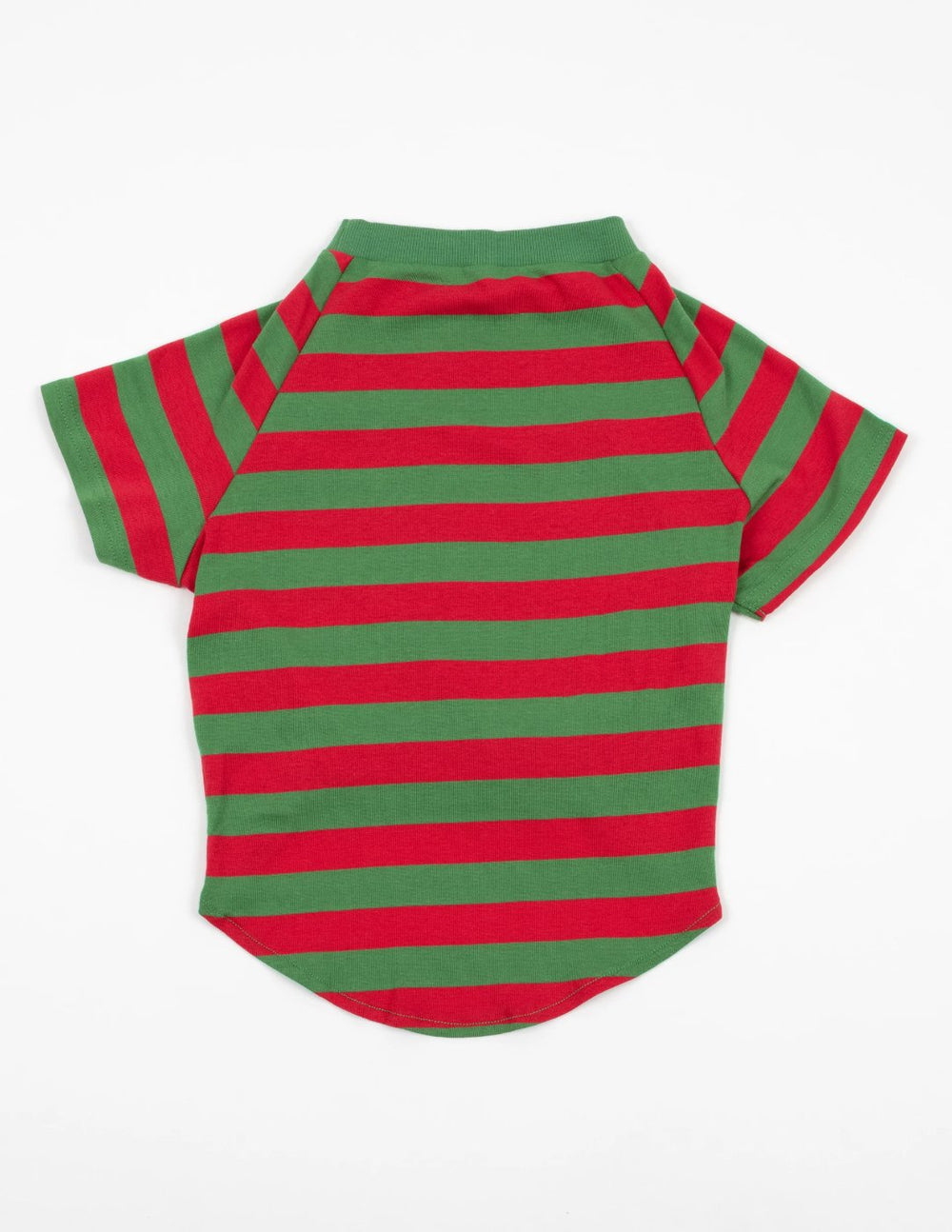 red and green striped big dog pajamas