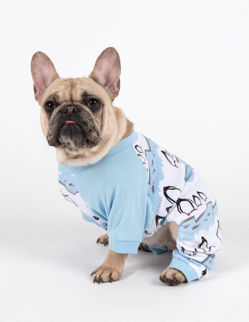 blue penguin dog pajama