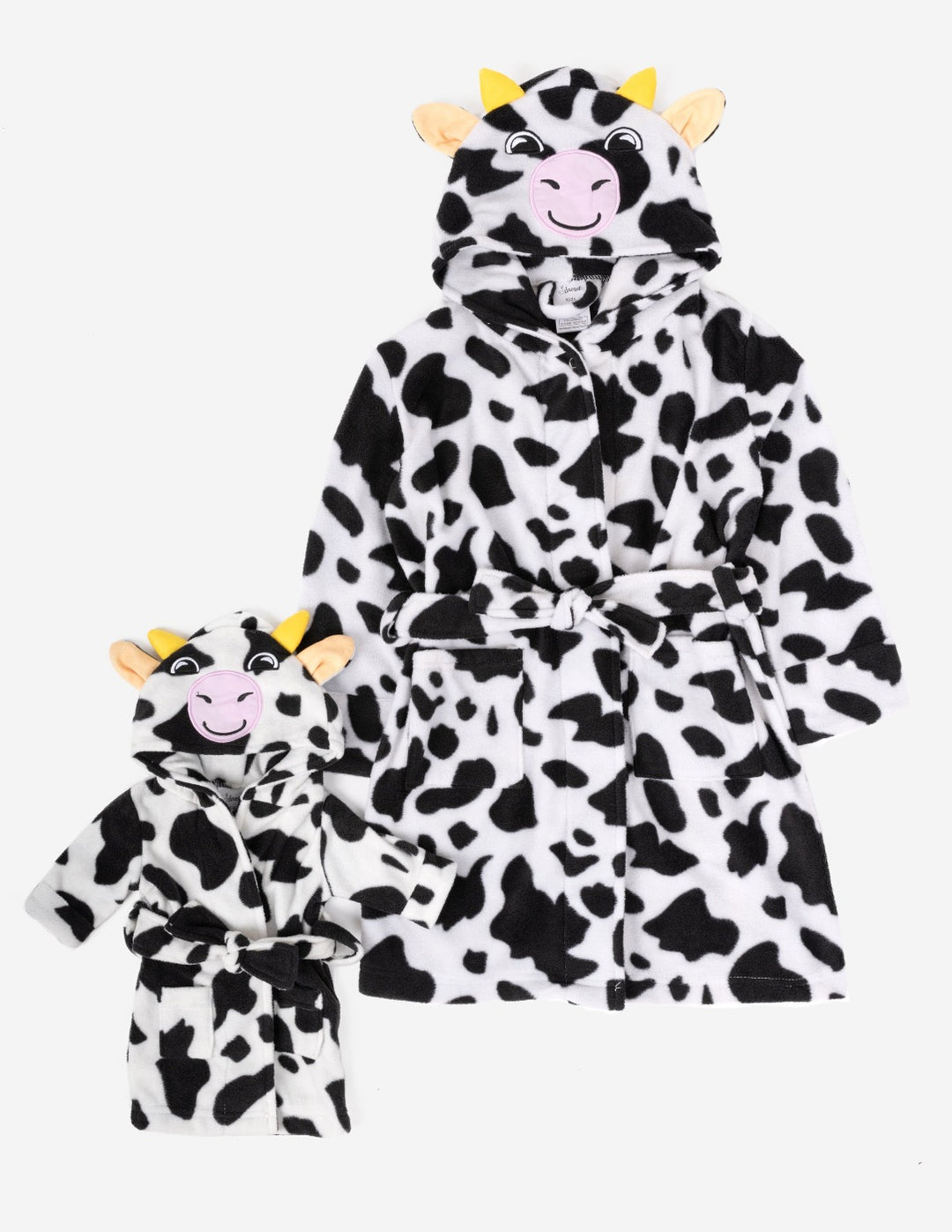 cow print girl and doll kids robe