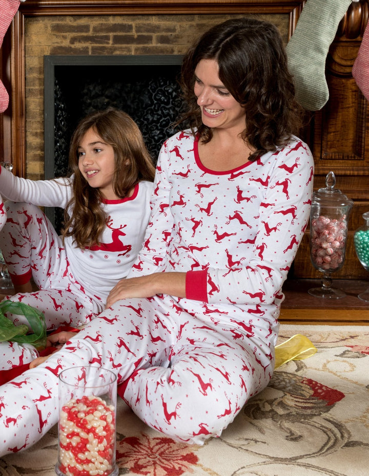 reindeer women's cotton christmas pajamas