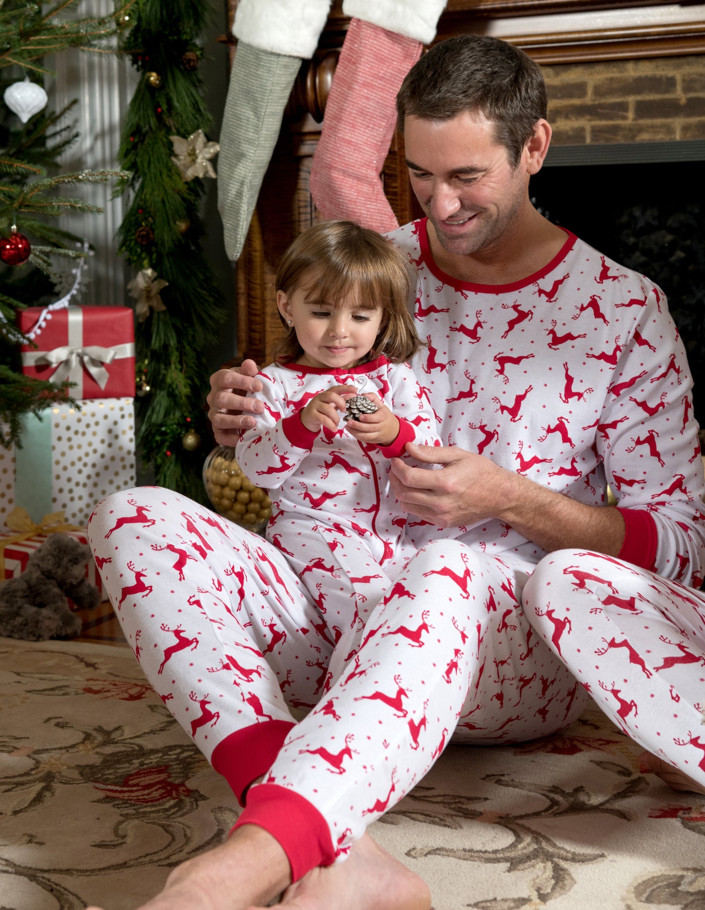 reindeer men's cotton christmas pajamas