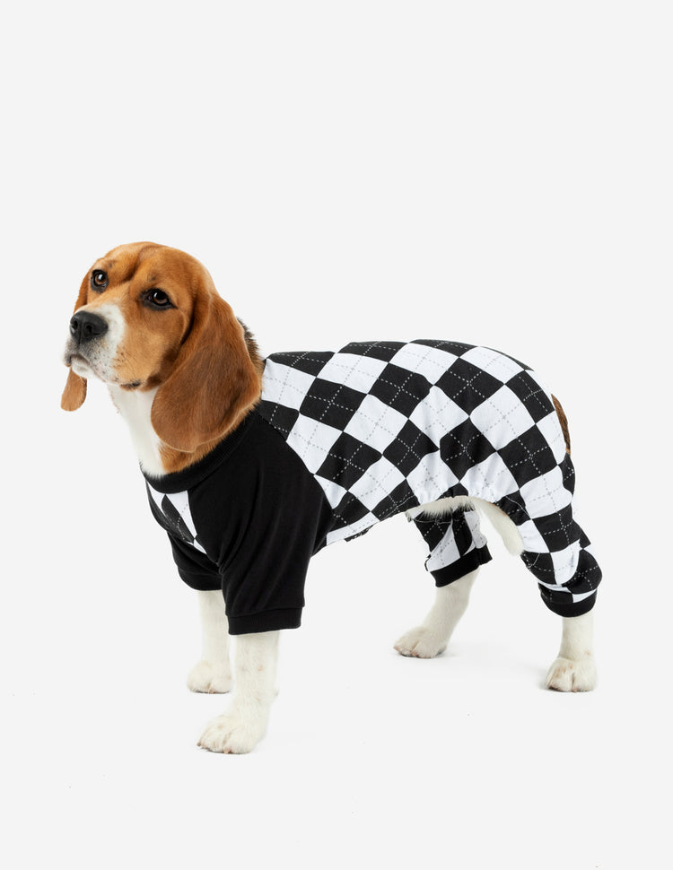 Pup-lar Express - Dog Pajama with White Red & Trim/Sleeves