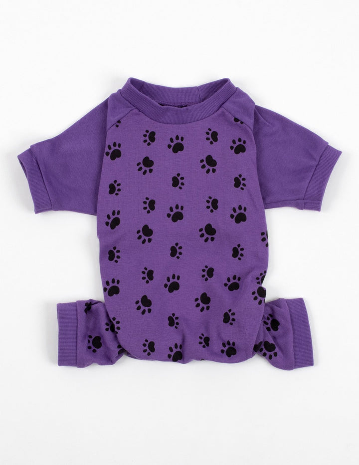 purple dog paw cotton dog pajama