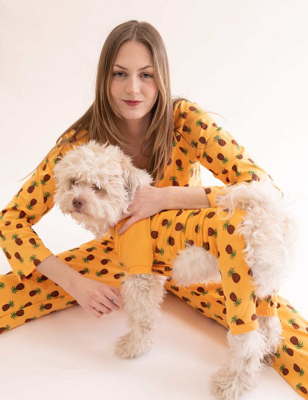 yellow pineapples cotton dog pajamas