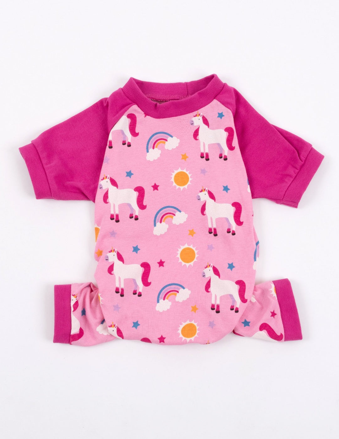 pink unicorn print dog pajamas