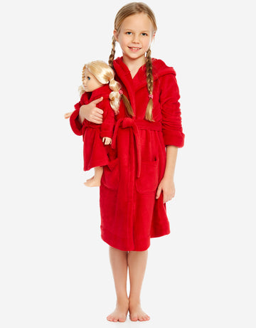 Leveret Girl & Doll Fleece Hooded Robe Colors – Leveret Clothing