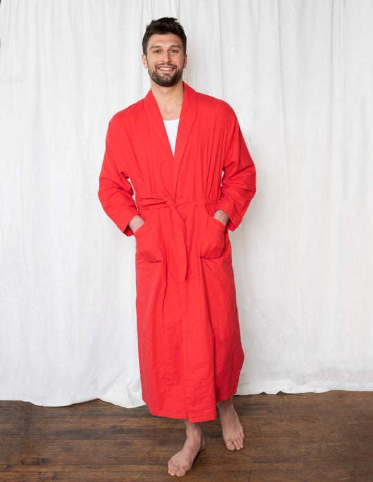 Men's Solid Color Flannel Robe Leveret Clothing