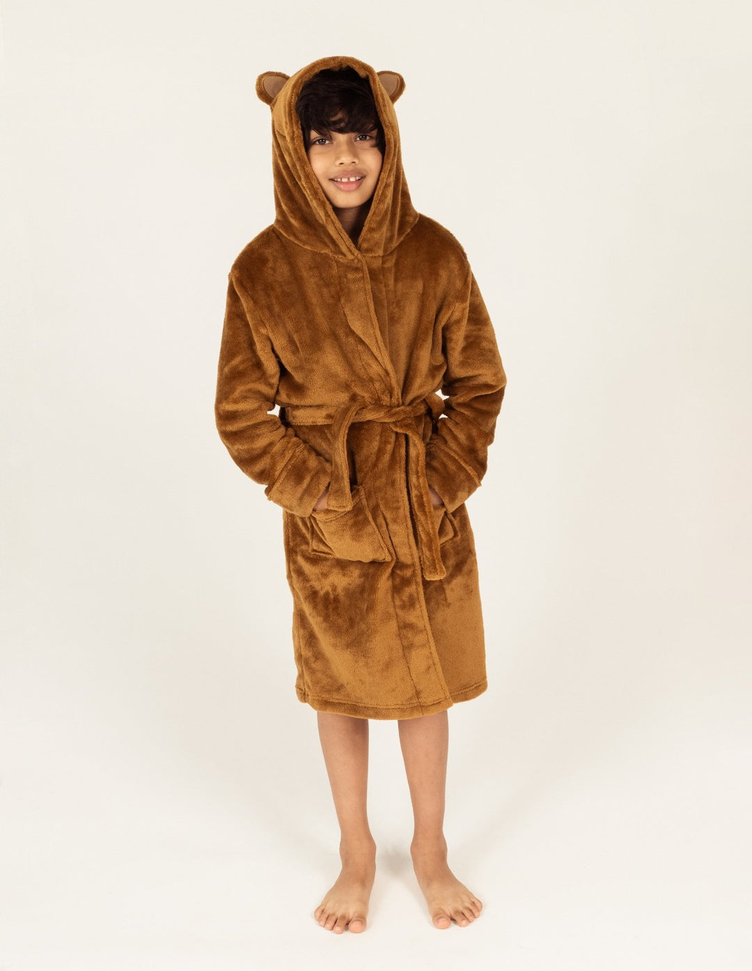 Kid's Fleece Hooded Bear Robe – Leveret Clothing