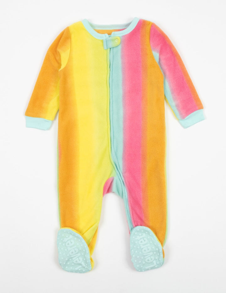rainbow tie dye fleece baby footed pajama