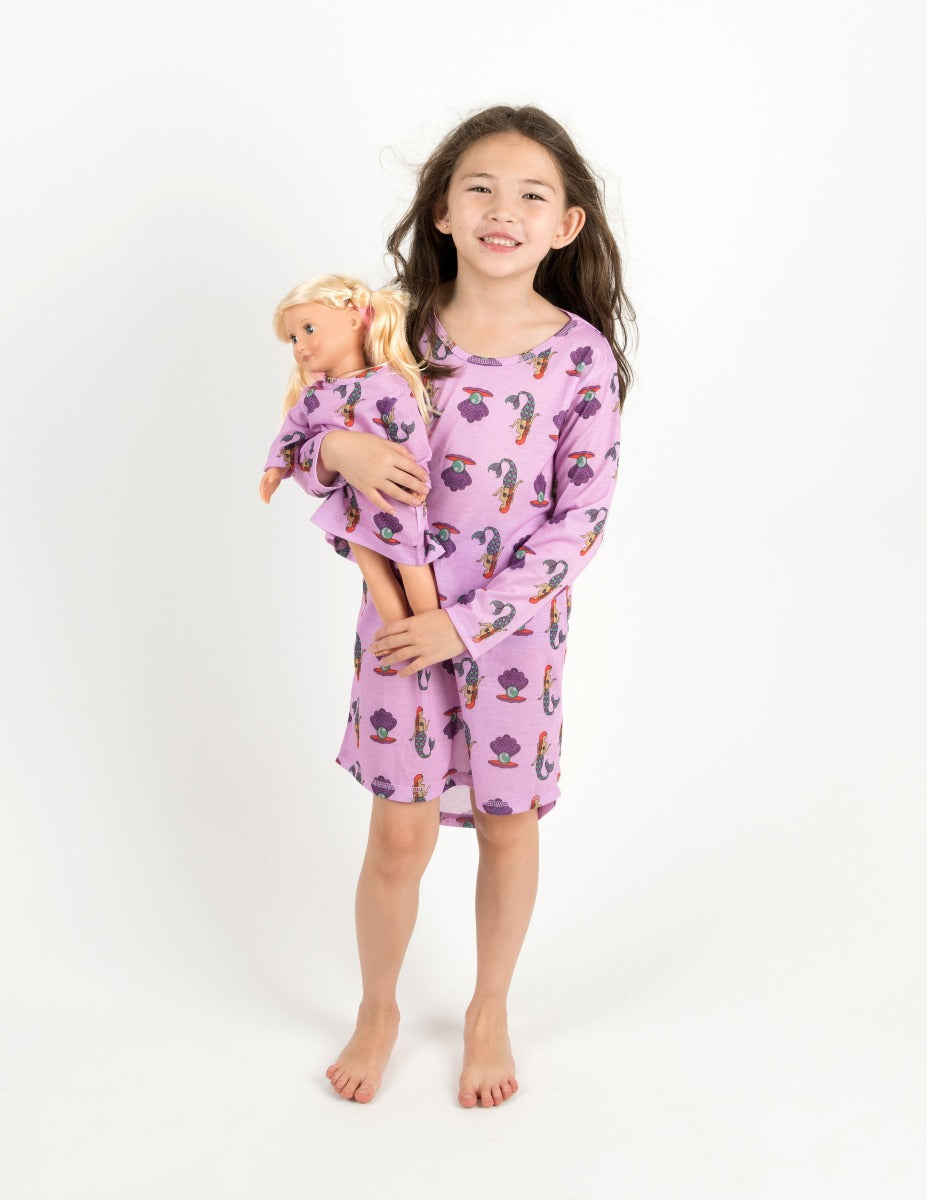 Matching Girl and Doll Mermaid Nightgown