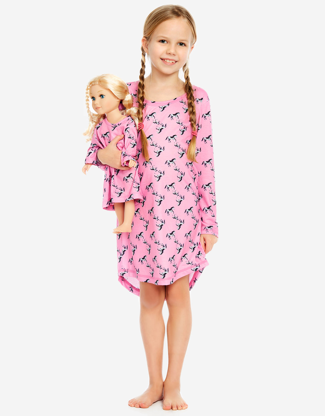 Matching Girl and Doll Horse Nightgown
