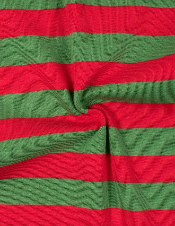 red and green striped kids cotton pajamas