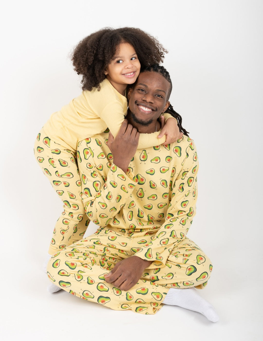 A man and his kid wearing Leveret's Loose Fit Food Pajamas