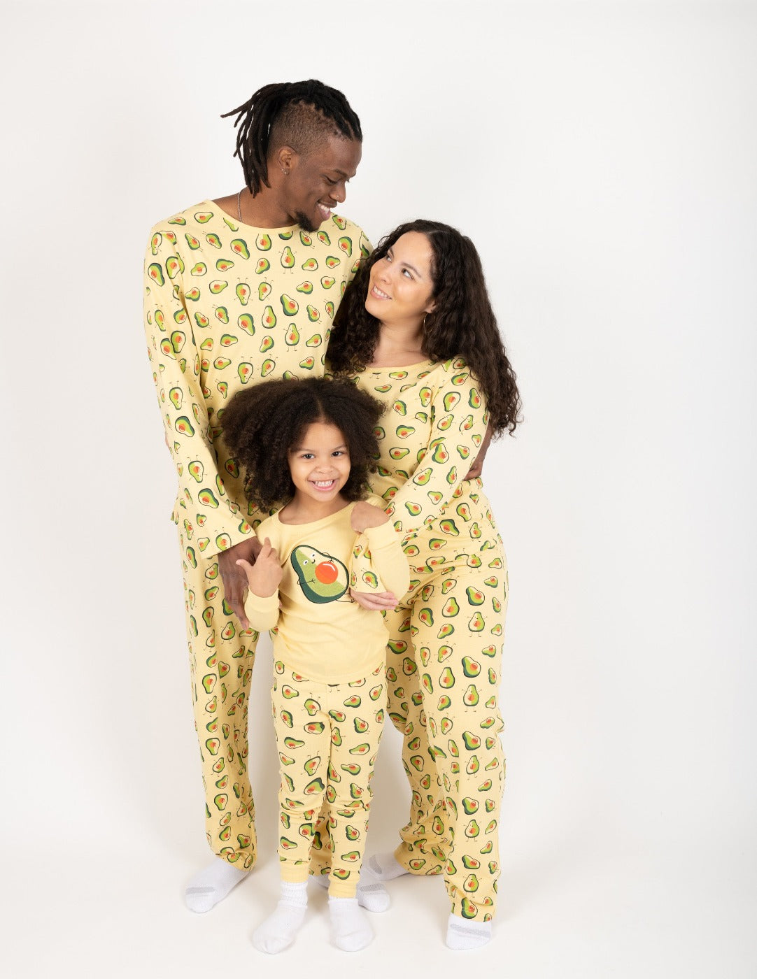 yellow avocado print men's cotton pajama set