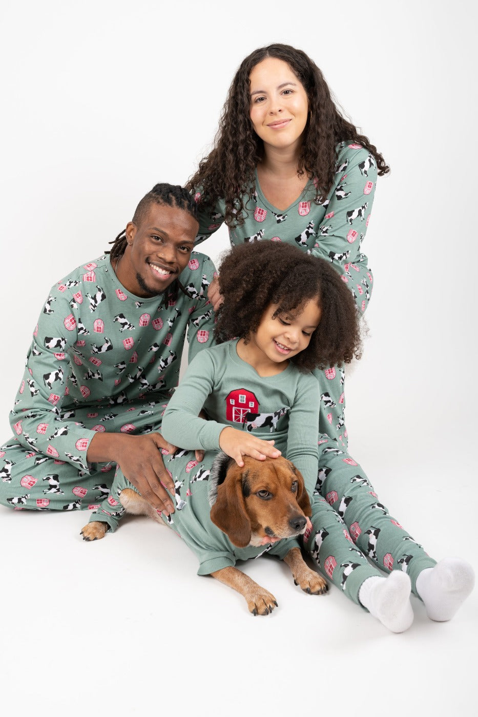 blue cow print dog pajama