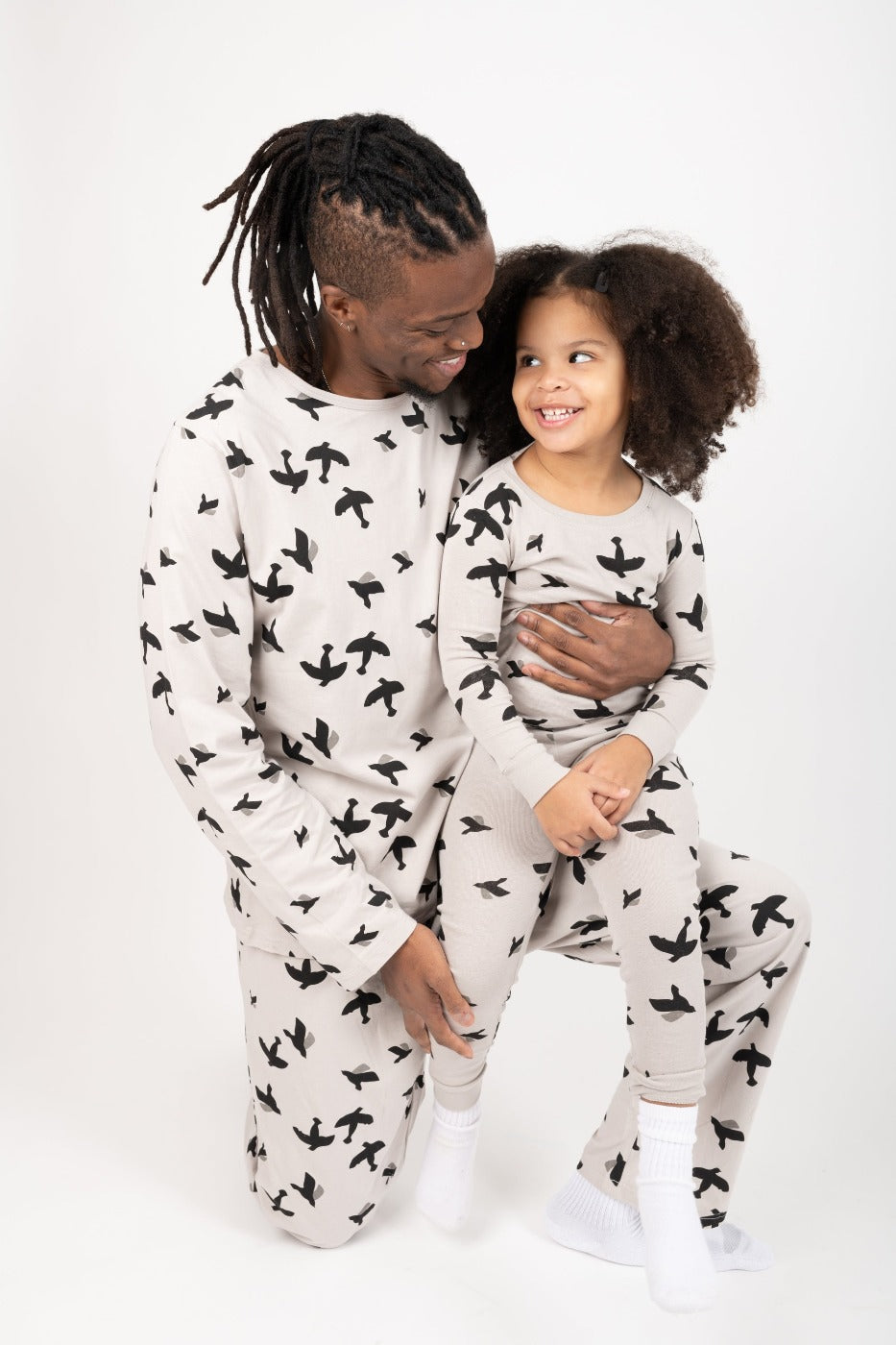 grey bird matching family pajamas