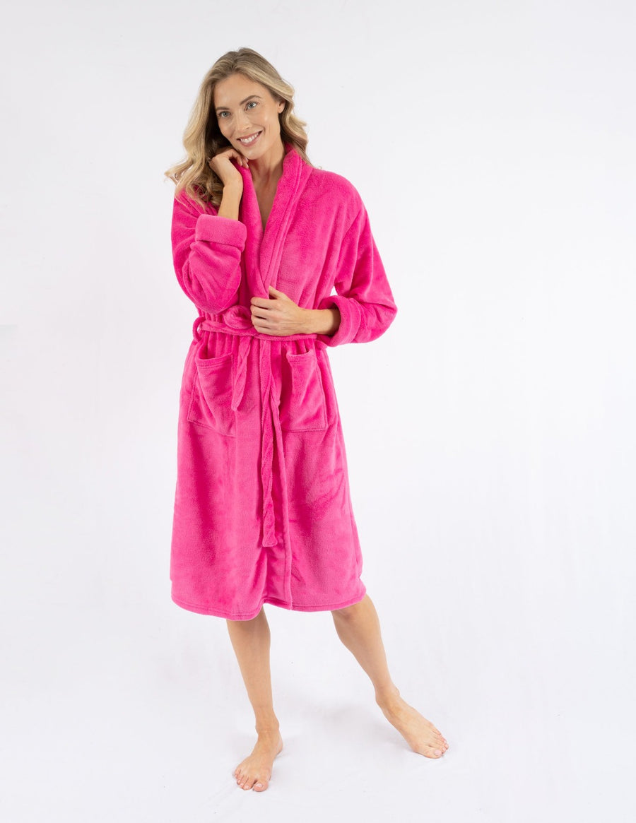 Leveret Women's Soft Micro Fleece Bathrobe Leveret Clothing