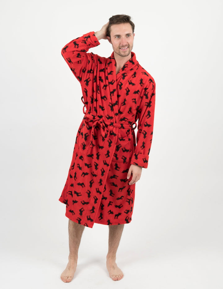 red moose men's fleece robe